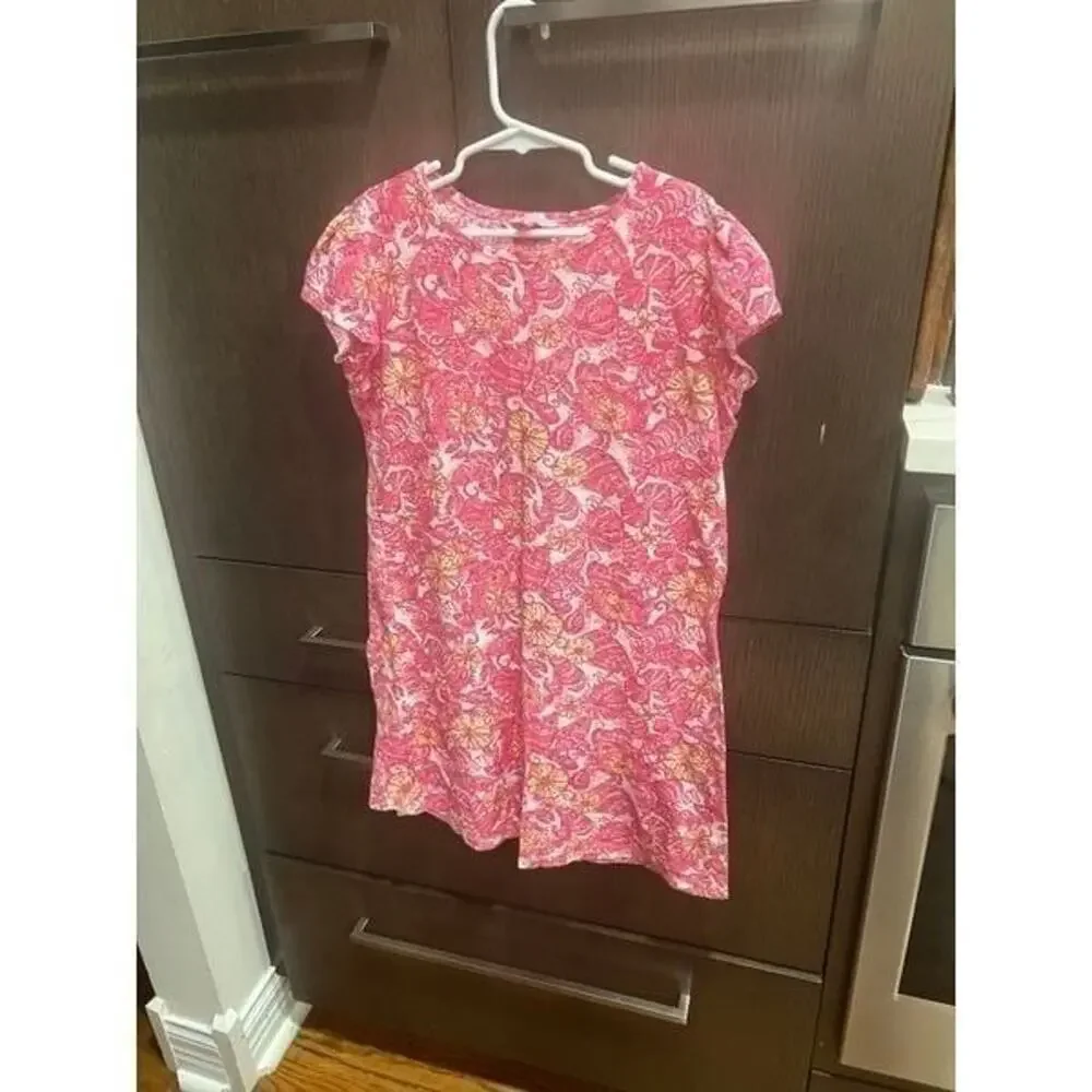 Lilly‎ pulitizer pink yellow girl floral dress XL